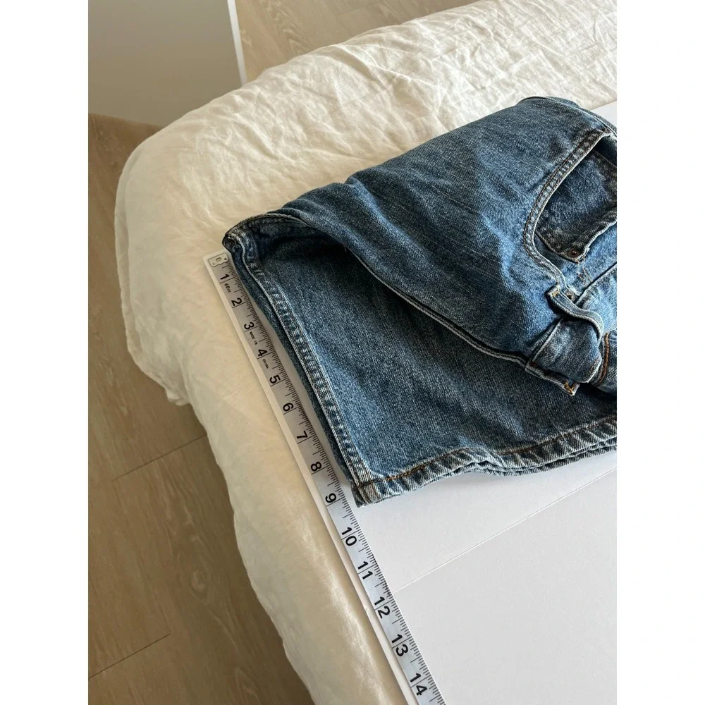 Levis 505 Womens Jean Shorts 33 Blue Y2K Baggy Jorts Cowgirl‎ Rodeo Western